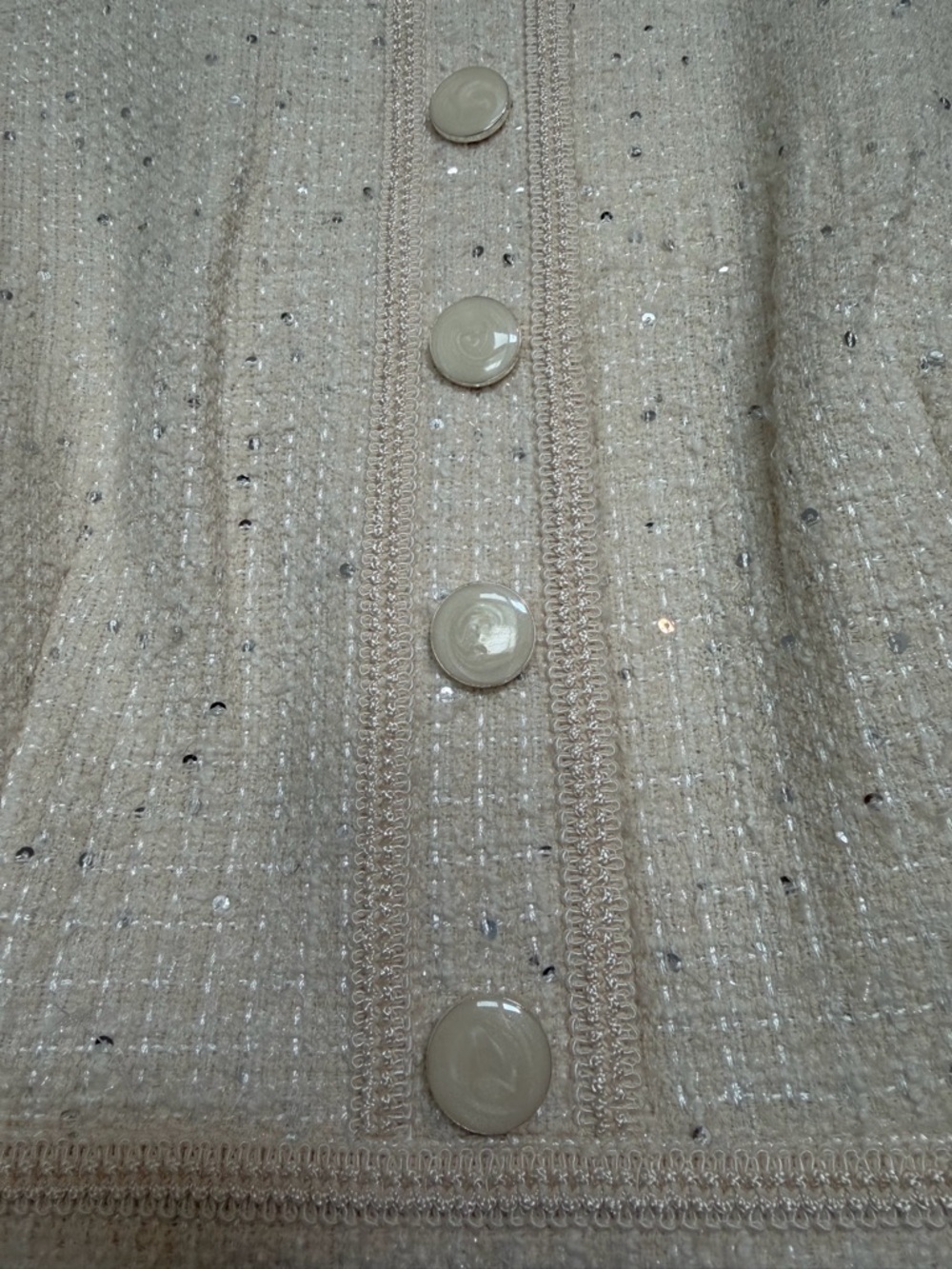 NWT Veronica Beard Julie Embellished Tweed Mini Dress in Off-White, Size 6 - Picture 8 of 15
